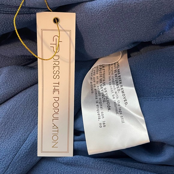 Dress The Population Grahite Blue Brooke Gown NWT Size Small - Picture 9 of 11